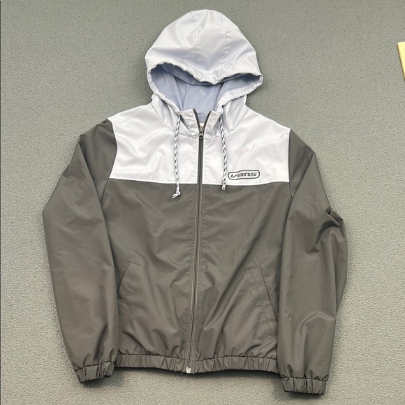 Vans Other - Women’s Gray & Sky Blue Hooded Windbreaker Jacket | Size Medium | Lightweight